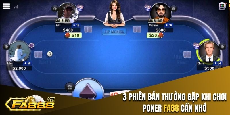 Các phiên bản Poker FA88 nên tham gia năm 2025