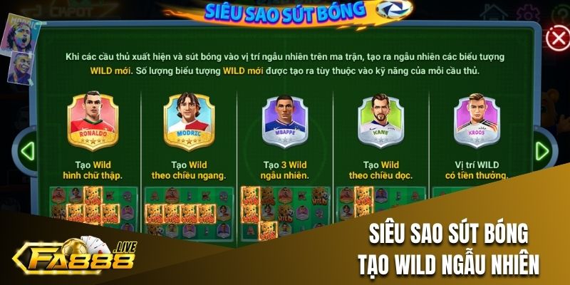 Siêu sao sút bóng tạo Wild ngẫu nhiên 