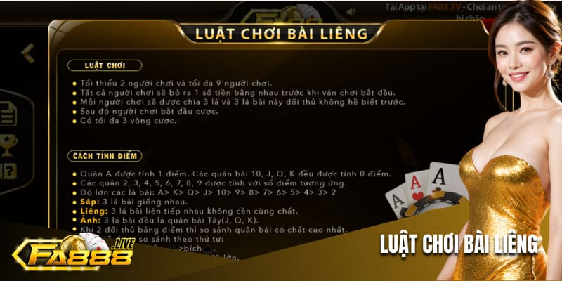 Chia sẻ luật chơi bài Liêng FA88 dễ hiểu nhất