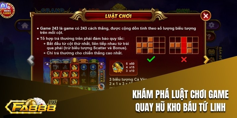 Khám phá luật chơi game quay hũ kho báu Tứ Linh